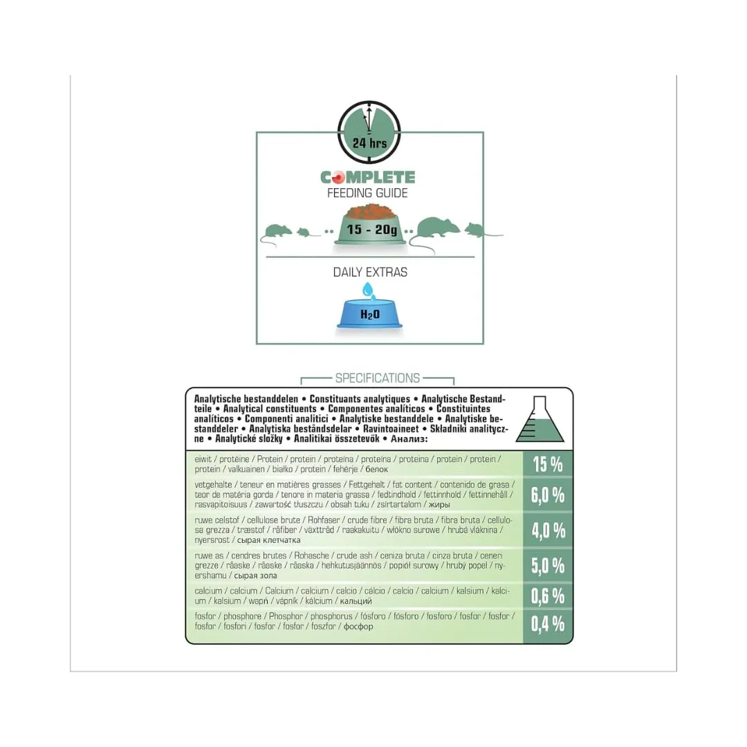 VERSELE-LAGA - Complete Rat & Mouse - Alimento estruso “tutto in uno” ricco di proteine per ratti e topi - 2kg - immagine 11
