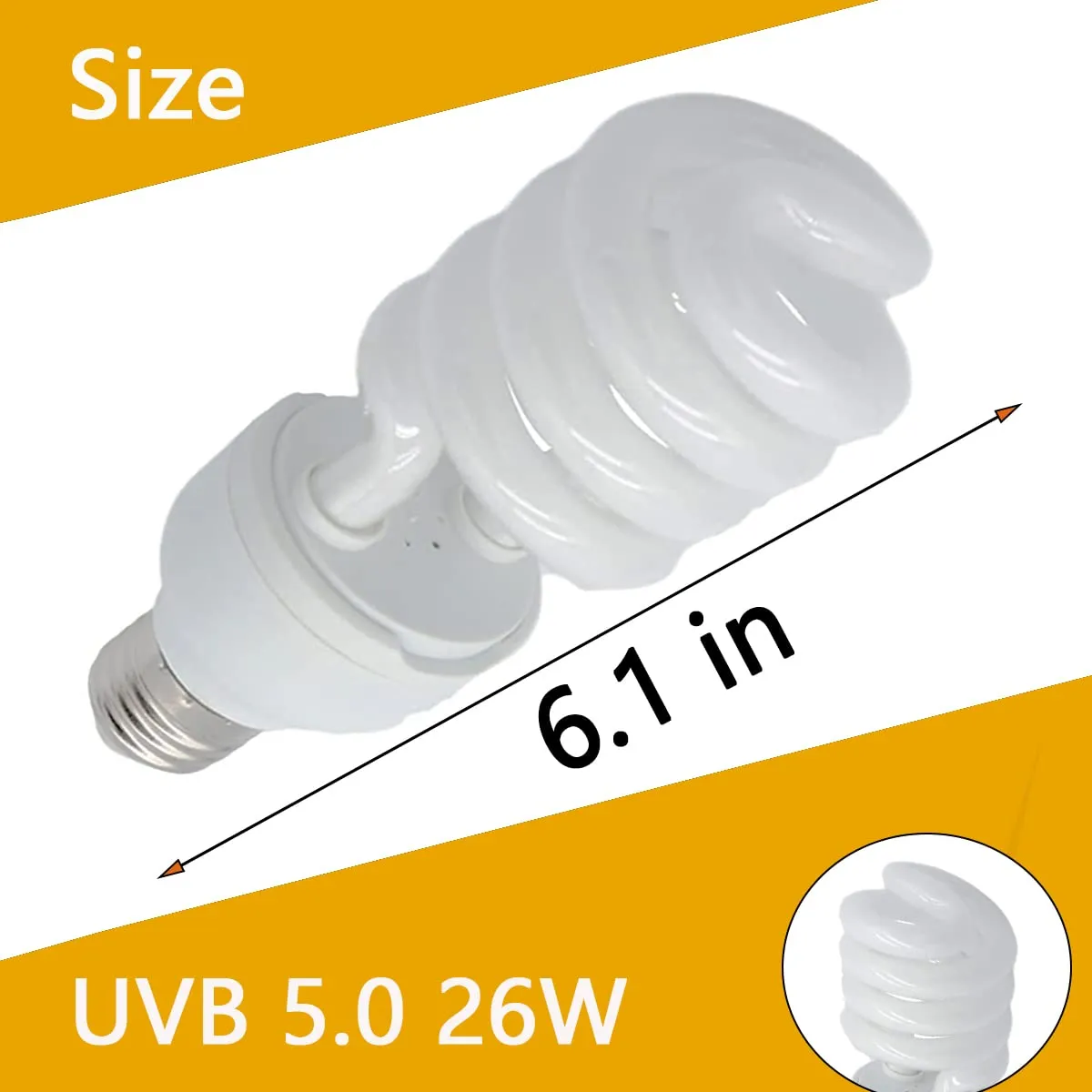 QeeHeng Lampadine UVB per rettili Lampadina per tartaruga per tartarughe acquatiche Lampade per terrari tropicali Supplemento di calcio per foresta pluviale tropicale Lucertola serpente (UVB5.0 26W) - immagine 2