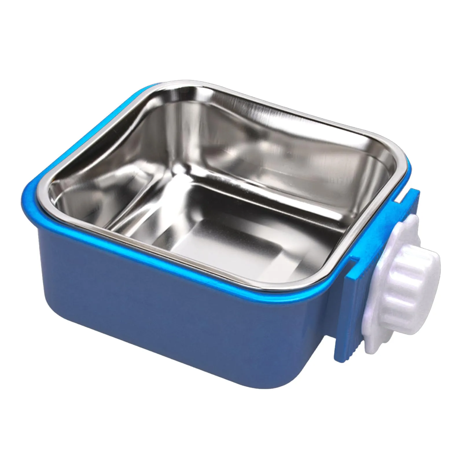 Ciotole da Appendere per Animali Domestici, 2 in 1 Rimovibile Acciaio Inox Ciotola, Gabbia Appendere Ciotole per Cani, Gatti, Coniglio, Criceto, Porcellino D'India, Furetto (Blu) - immagine 1