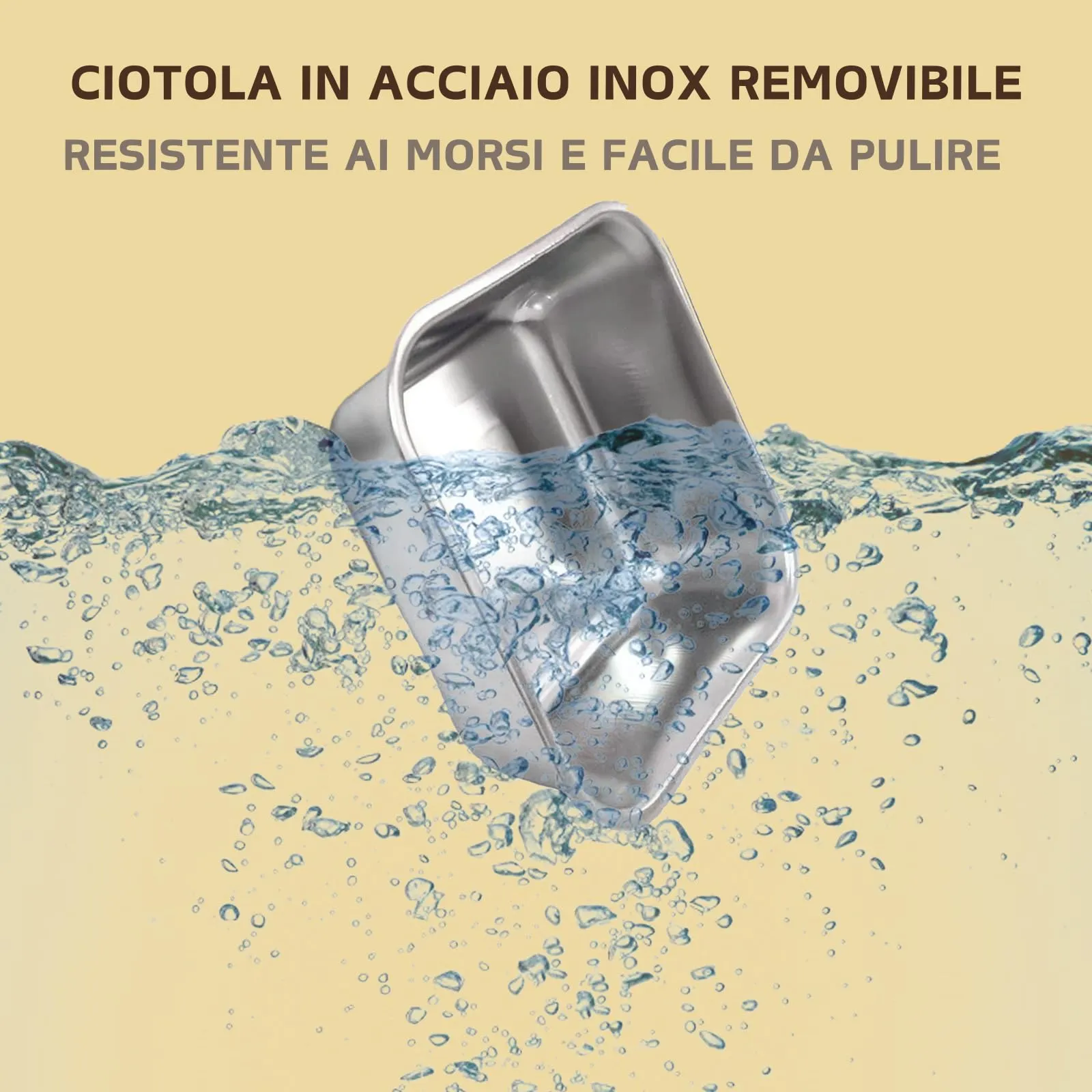 Ciotole da Appendere per Animali Domestici, 2 in 1 Rimovibile Acciaio Inox Ciotola, Gabbia Appendere Ciotole per Cani, Gatti, Coniglio, Criceto, Porcellino D'India, Furetto (Rosa) - immagine 2