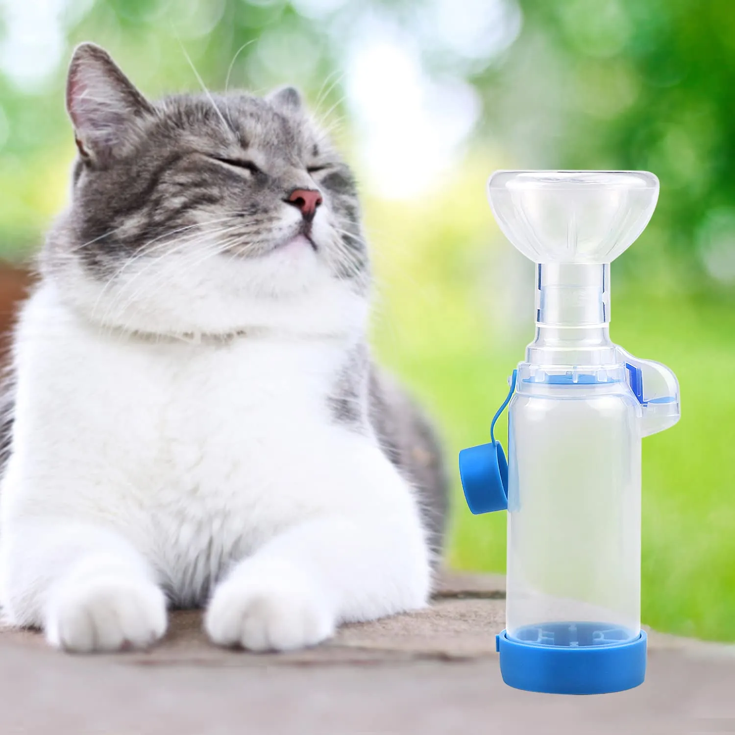 Camera per animali domestici Distanziatore inalatore per gatto o cane Distanziatore portatile con esclusivo indicatore di respirazione (maschera per gatti) - immagine 3