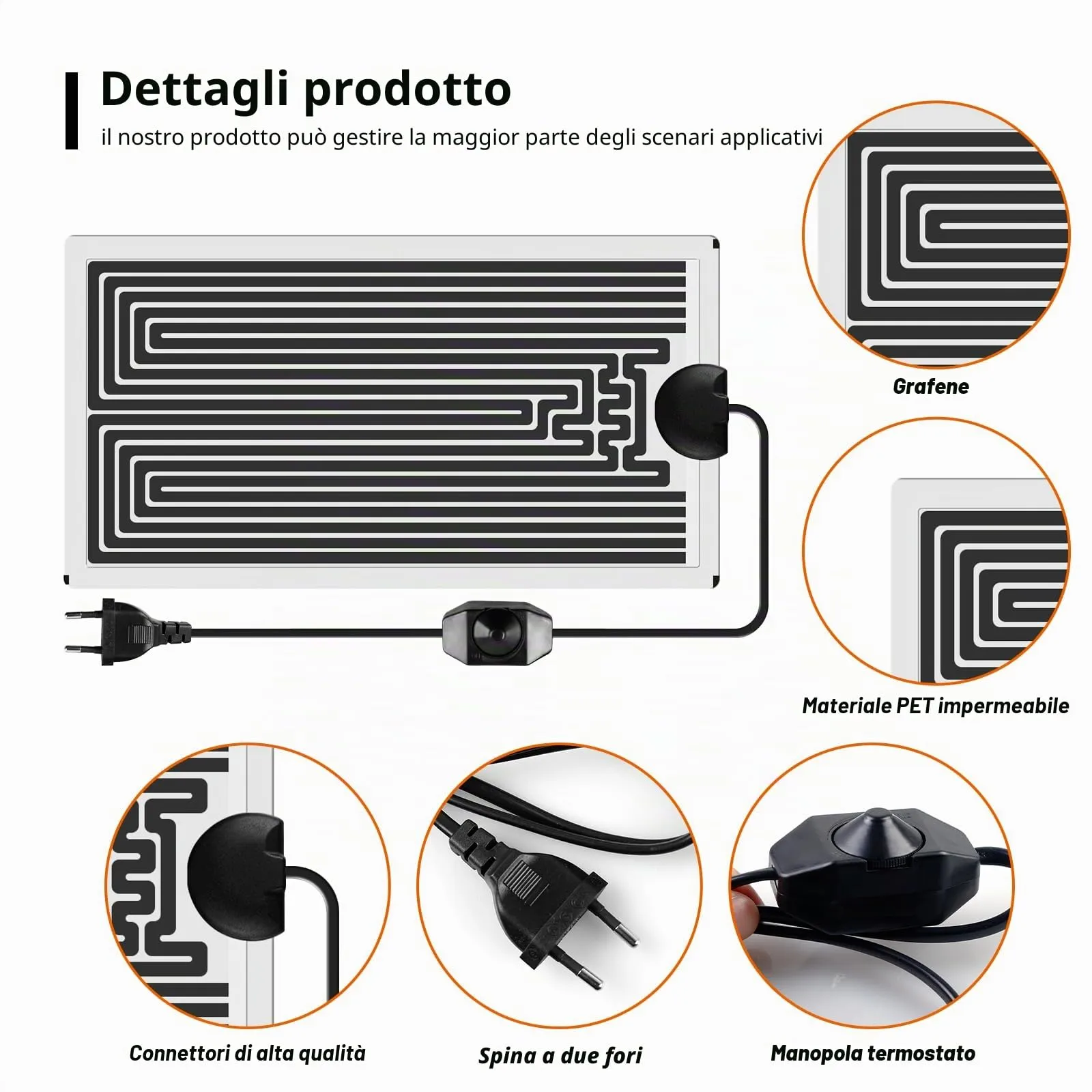 SPORWAY Tappetino riscaldante rettile, 3 pezzi, per terrario, con regolatore di temperatura, tappetino riscaldante regolabile, per rettili, tartarughe, serpenti, lucertola, geco, granchio eremita, - immagine 4
