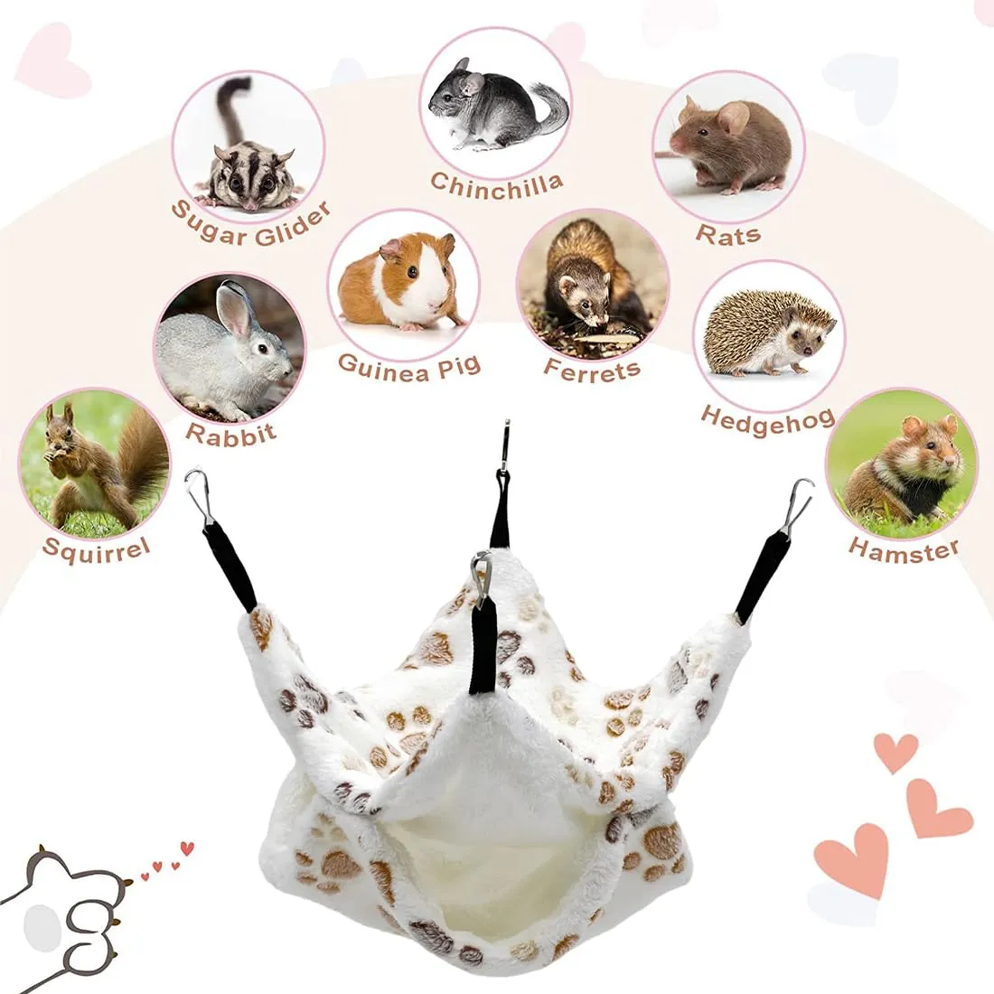 WeddHuis 1 Pezzo Cuscino Penna per Criceti Gerbils Piccoli Animali Domestici Morbido Caldo Piuma Animali da Compagnia Accessori Gabbia Cuscino Penna per Piccoli Animali per Dormire Hamster (Stella) - immagine 3