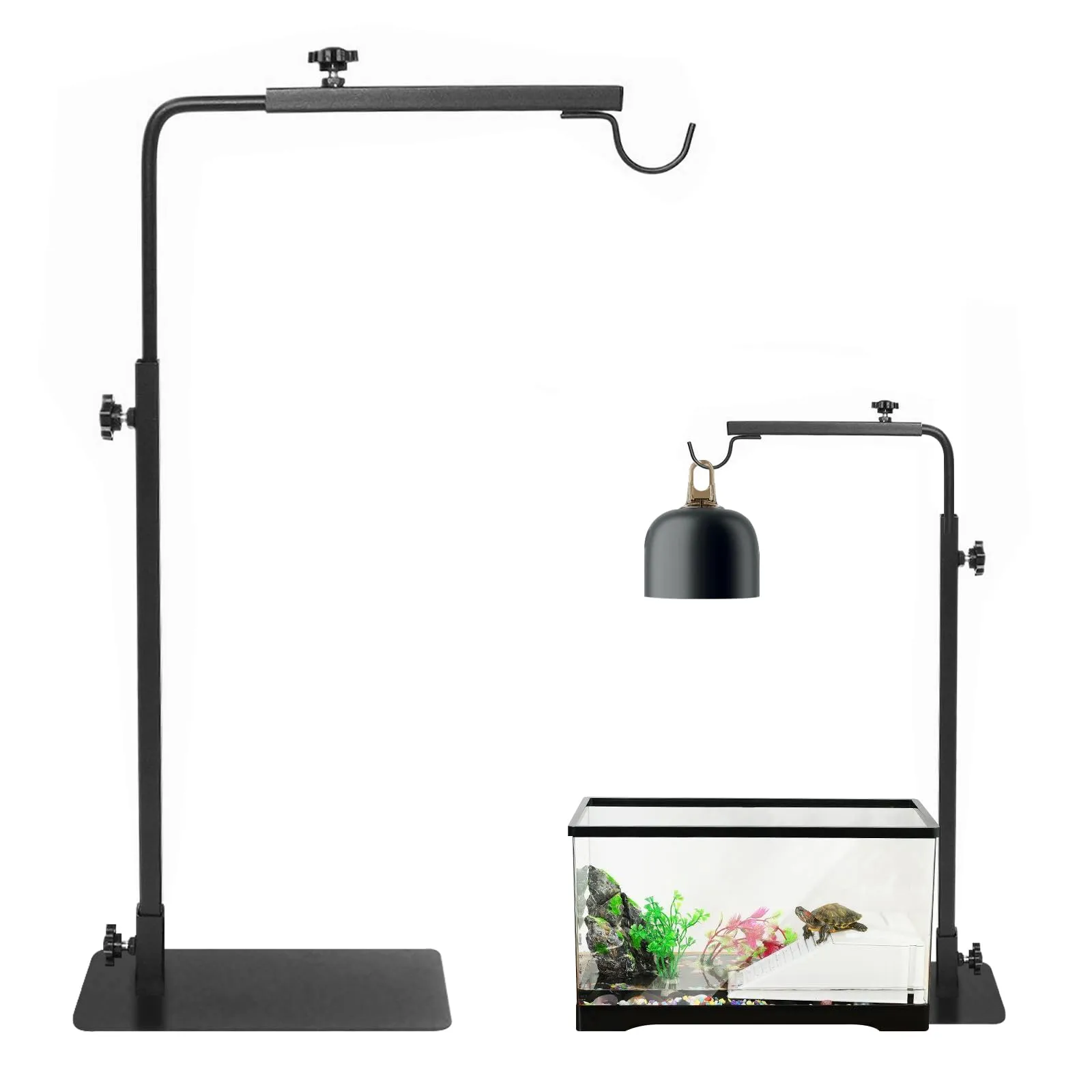 Joycabin Supporto per lampada di calore rettile, regolabile in altezza e larghezza, per terrari di diverse altezze, lampada termica per rettili, nero, incandescente, 1 unità - immagine 1