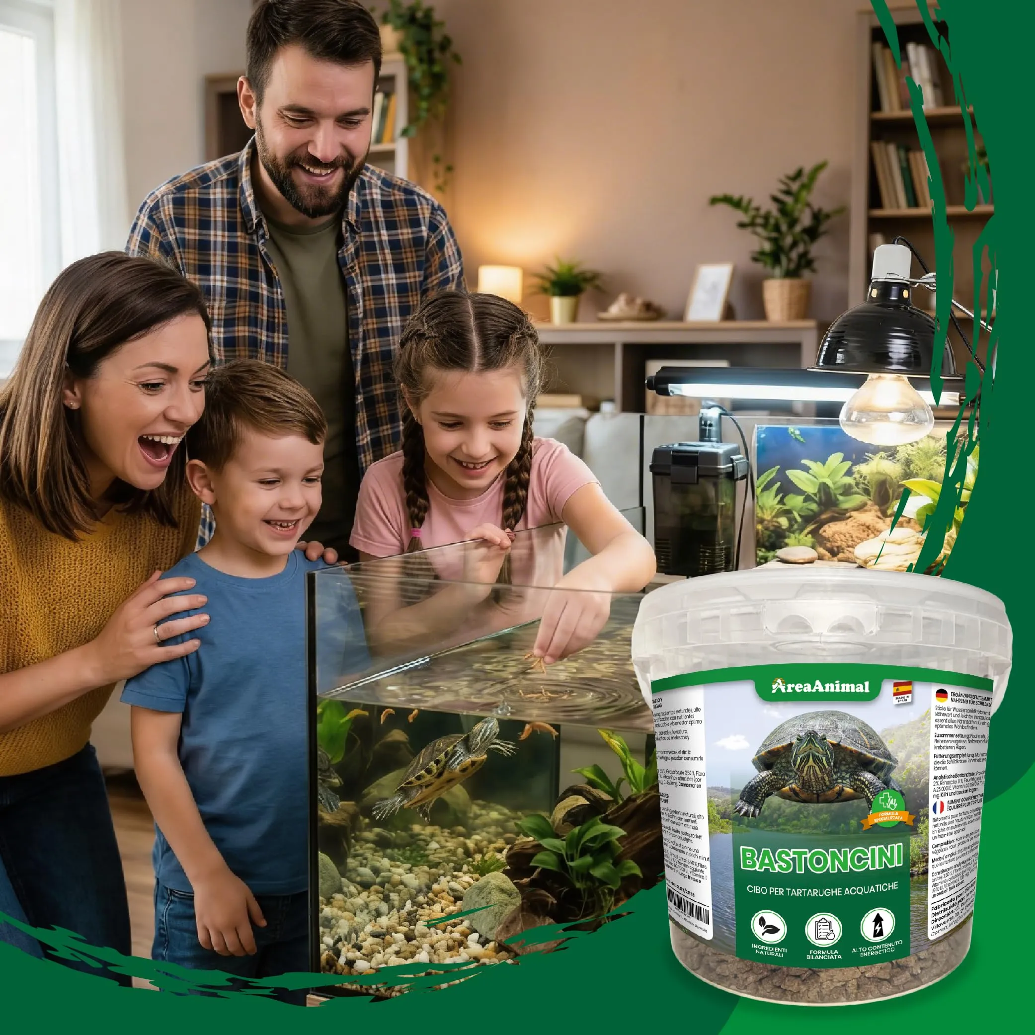 AreaAnimal - Mangime Tartarughe Acqua e Cibo Tartarughe d'Acqua 1,5KG/5,5L - immagine 6