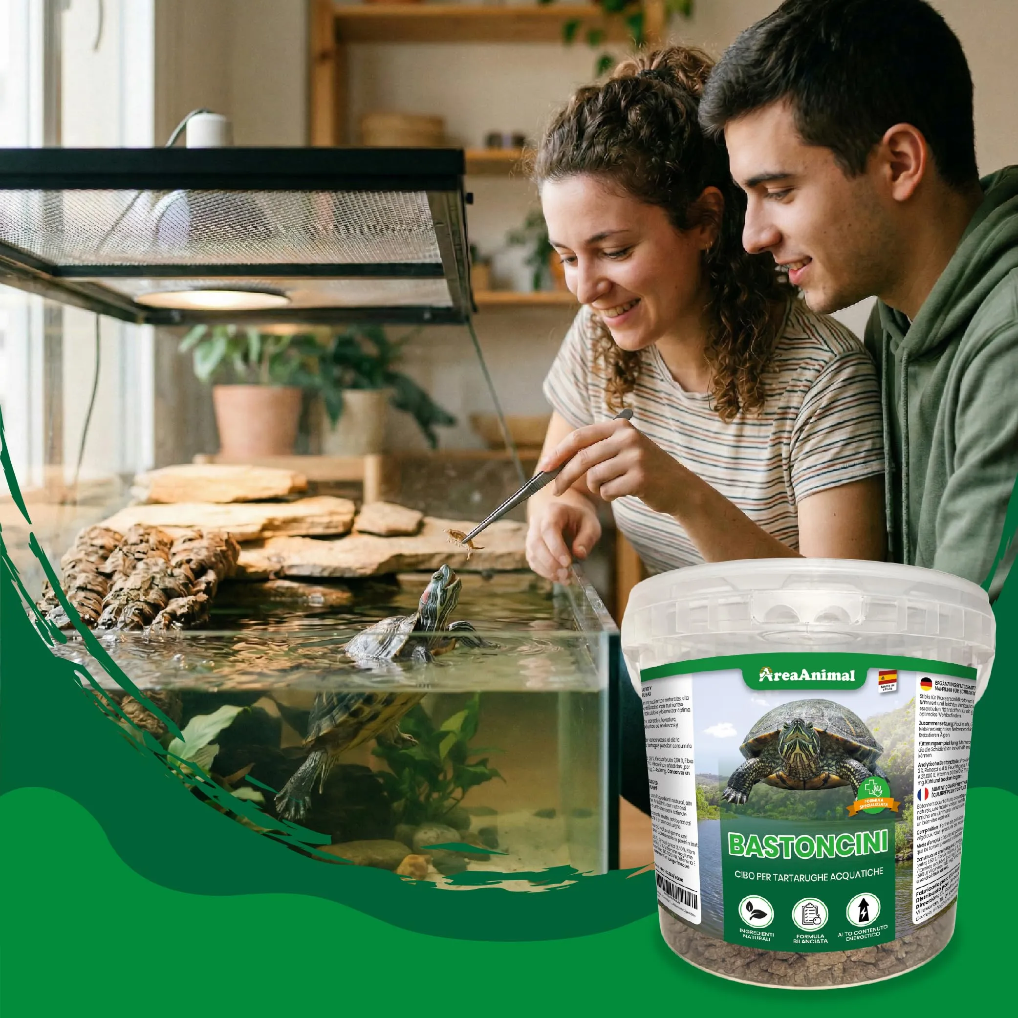 AreaAnimal - Mangime Tartarughe Acqua e Cibo Tartarughe d'Acqua 1,5KG/5,5L - immagine 7