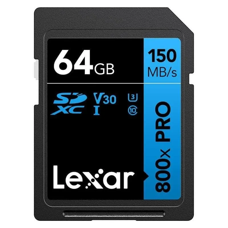 Scheda SD Lexar High-Performance 800xPRO 64GB SDXC UHS-I Classe 10 150MB/s V30 U3 - immagine 1