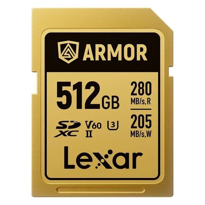 Scheda SD Lexar Armor Gold 512GB UHS-II V60 IP68 Acciaio Inox - immagine 1