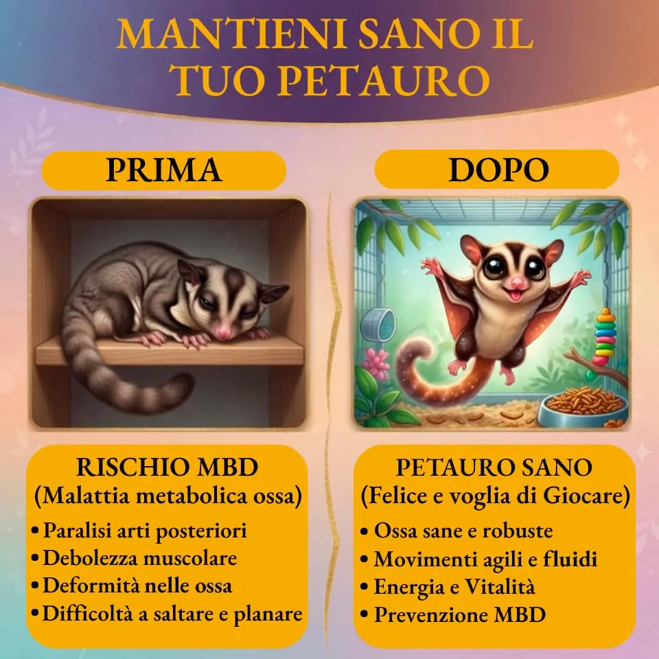 Mangime Petauro dello Zucchero arricchito con Calcio, confezione 1 KG / 2KG / 3KG (3 KG) - immagine 6