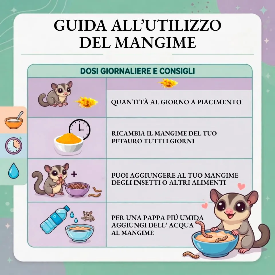 Mangime Petauro dello Zucchero arricchito con Calcio, confezione 1 KG / 2KG / 3KG (2 KG) - immagine 4