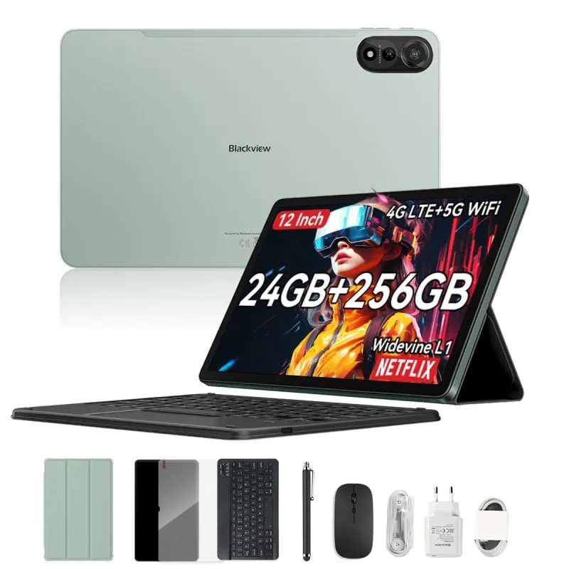 Tablet Blackview Mega 2 4G 12" 8GB 256GB Verde con Teclado y Stylus Pen - immagine 1