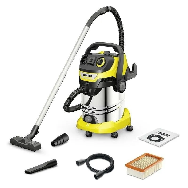 Bidone Aspiratutto KARCHER WD 6 P S V-30/6/22/T 1300W 30L Secco e Umido Acciaio Inox - immagine 1
