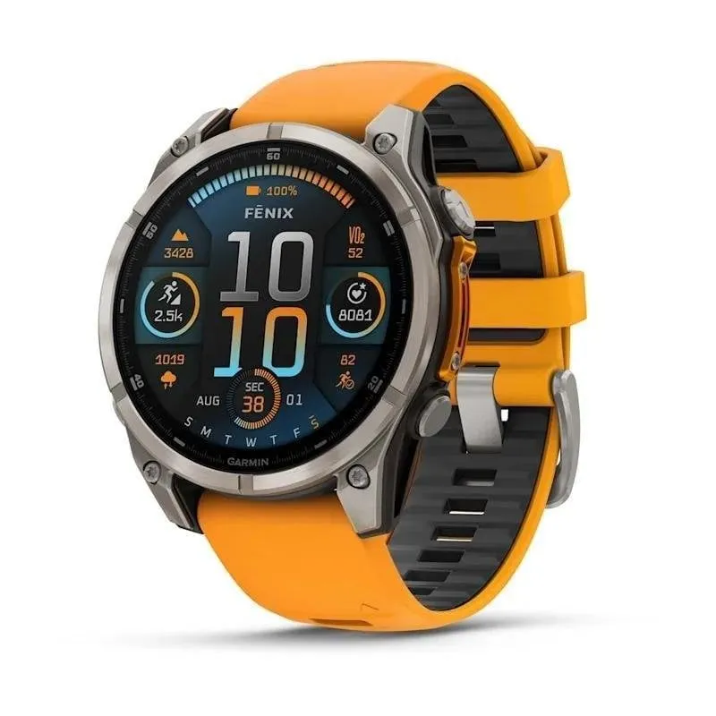 Garmin Fenix 8 GPS WiFi 47mm AMOLED Titanio Arancione Resistente Acqua 10ATM - immagine 1