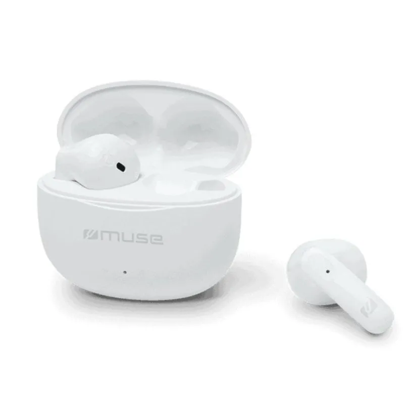 Auricolari Muse M-270 TWS wireless Bluetooth impermeabili microfono touch bianchi - immagine 1