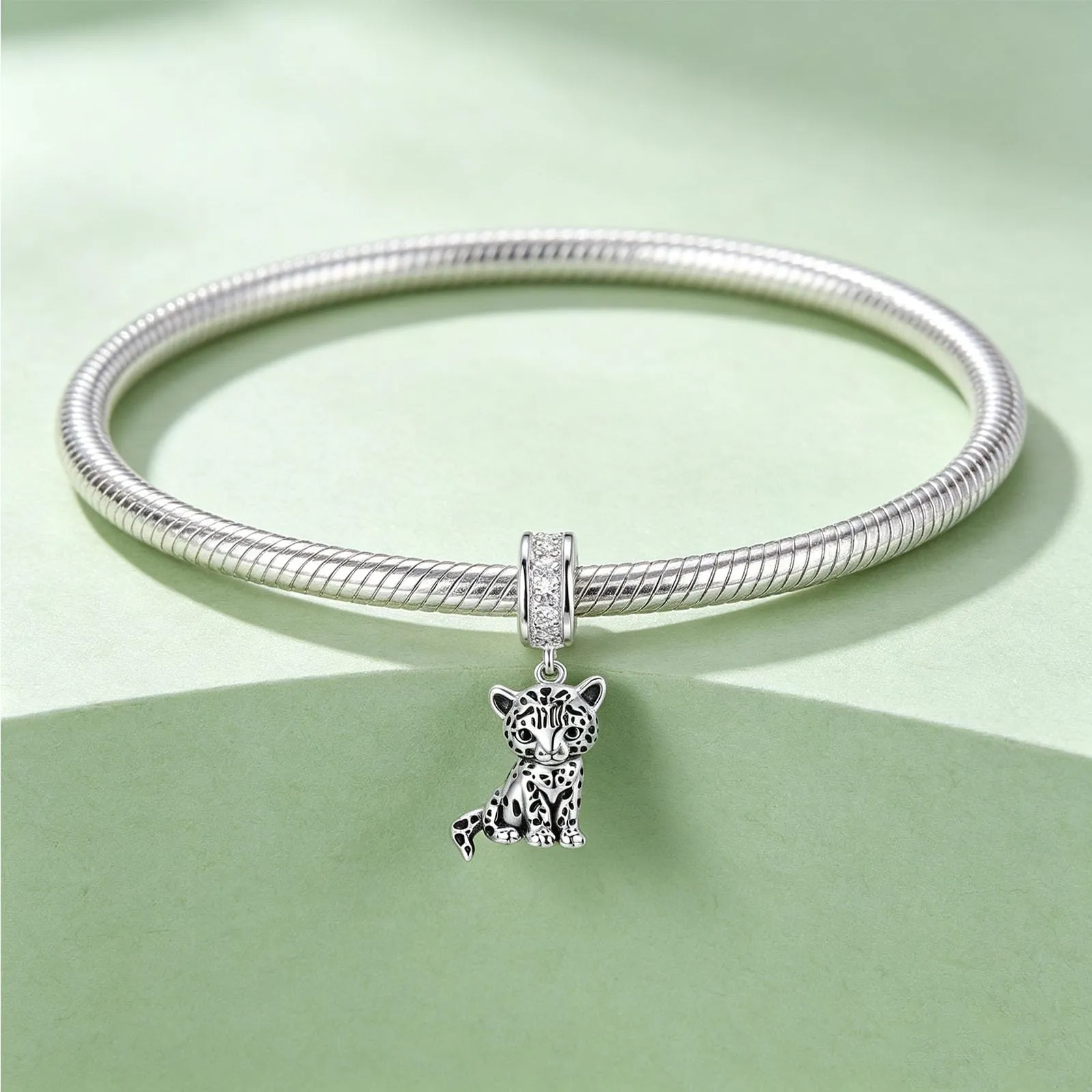 ROMANTICWORK Argento Sterling 925 koala/maialino/gatto/colibrari/bovino/manzo/leone/volpe/scimmia/teschio/tigre/panda rosso per braccialetti animali gioielli da donna, 15.8mm*10.1mm, Argento sterling - immagine 6