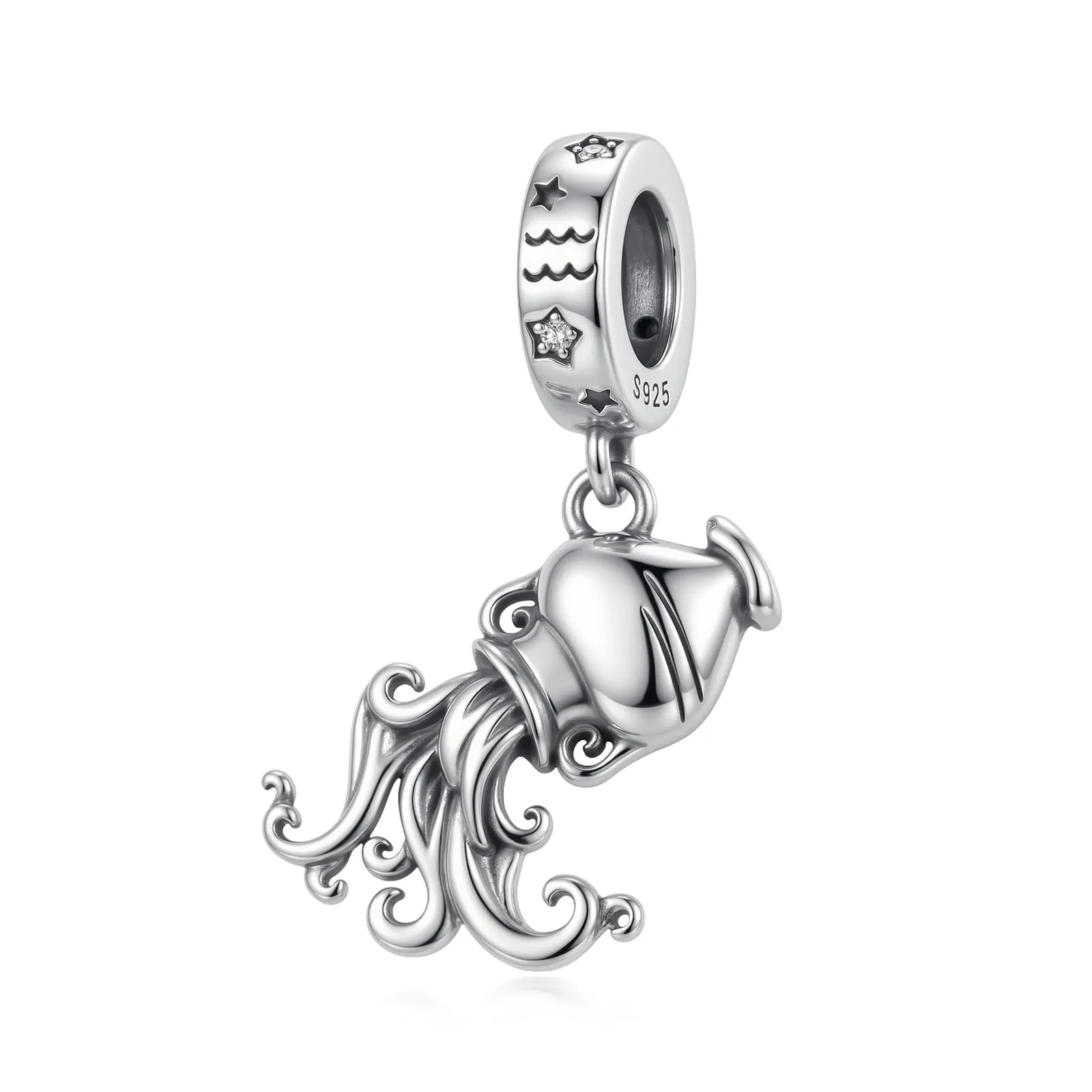 ROMANTICWORK Argento Sterling 925 koala/maialino/gatto/colibrari/bovino/manzo/leone/volpe/scimmia/teschio/tigre/panda rosso per braccialetti animali gioielli da donna, 13*8mm, Argento sterling - immagine 1