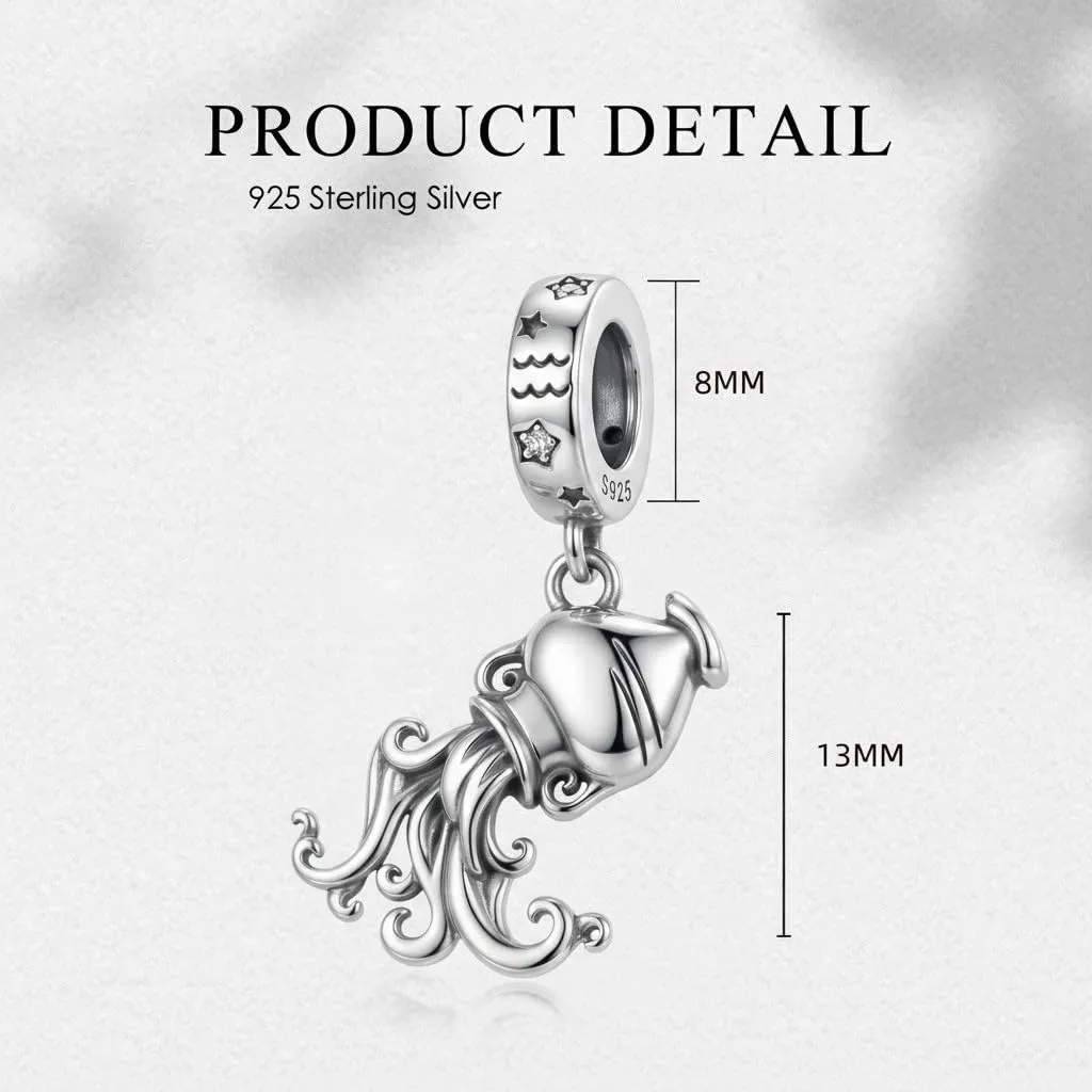 ROMANTICWORK Argento Sterling 925 koala/maialino/gatto/colibrari/bovino/manzo/leone/volpe/scimmia/teschio/tigre/panda rosso per braccialetti animali gioielli da donna, 13*8mm, Argento sterling - immagine 5