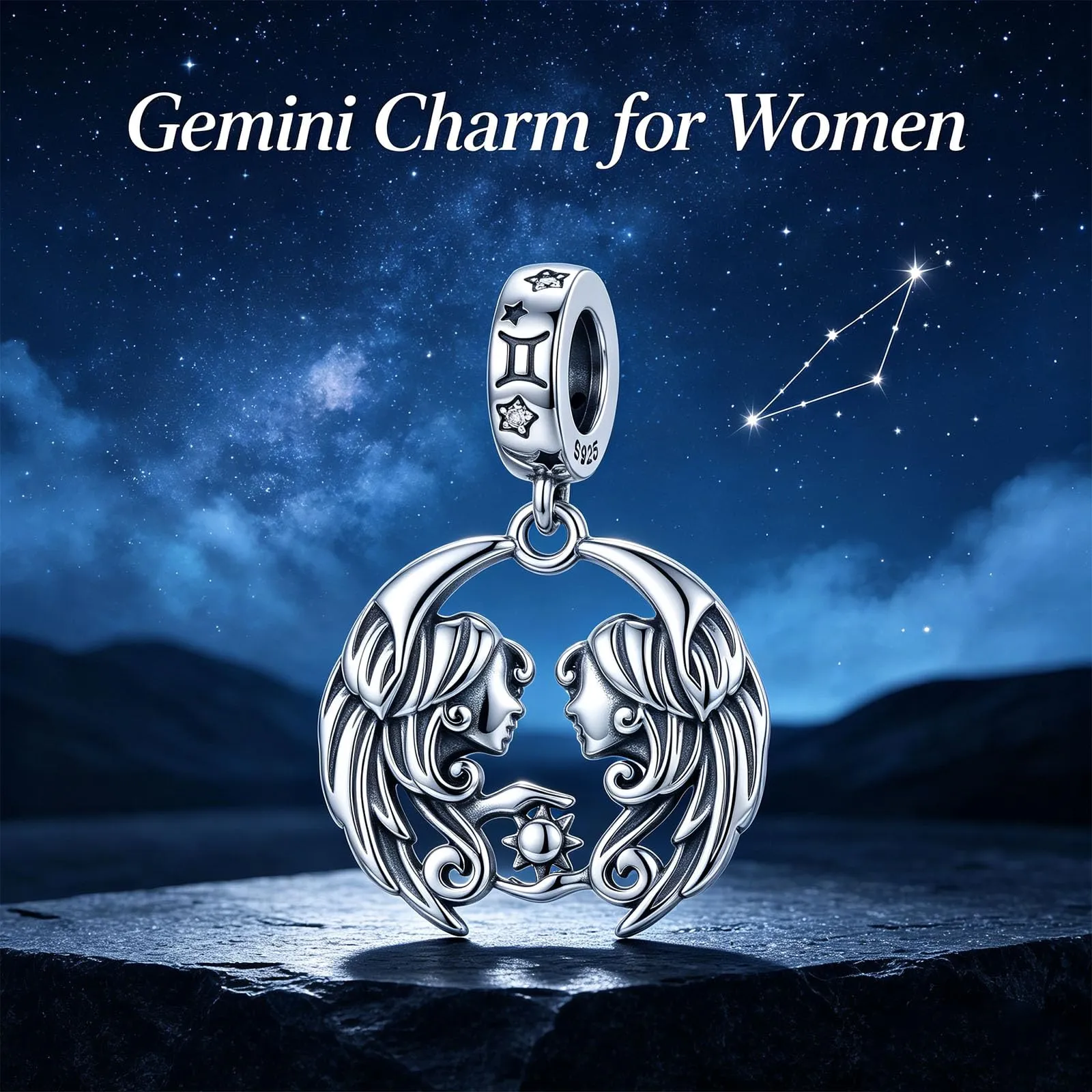 ROMANTICWORK Argento Sterling 925 koala/maialino/gatto/colibrari/bovino/manzo/leone/volpe/scimmia/teschio/tigre/panda rosso per braccialetti animali gioielli da donna, 13*8mm, Argento sterling - immagine 3