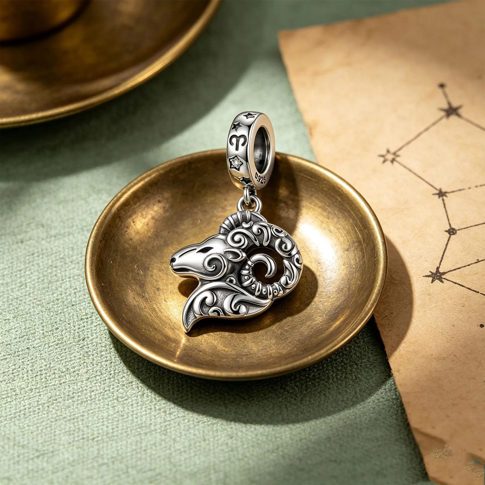 ROMANTICWORK Argento Sterling 925 koala/maialino/gatto/colibrari/bovino/manzo/leone/volpe/scimmia/teschio/tigre/panda rosso per braccialetti animali gioielli da donna, 13*8mm, Argento sterling - immagine 2