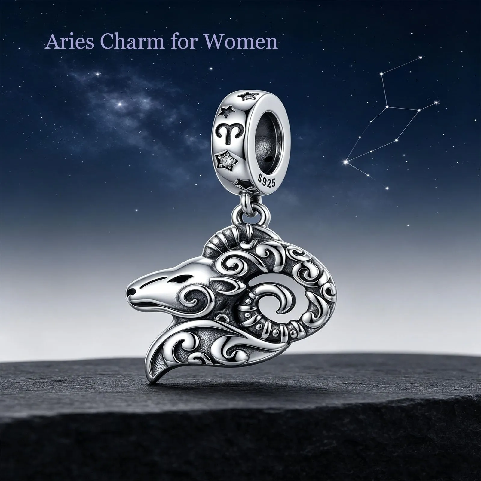 ROMANTICWORK Argento Sterling 925 koala/maialino/gatto/colibrari/bovino/manzo/leone/volpe/scimmia/teschio/tigre/panda rosso per braccialetti animali gioielli da donna, 13*8mm, Argento sterling - immagine 3