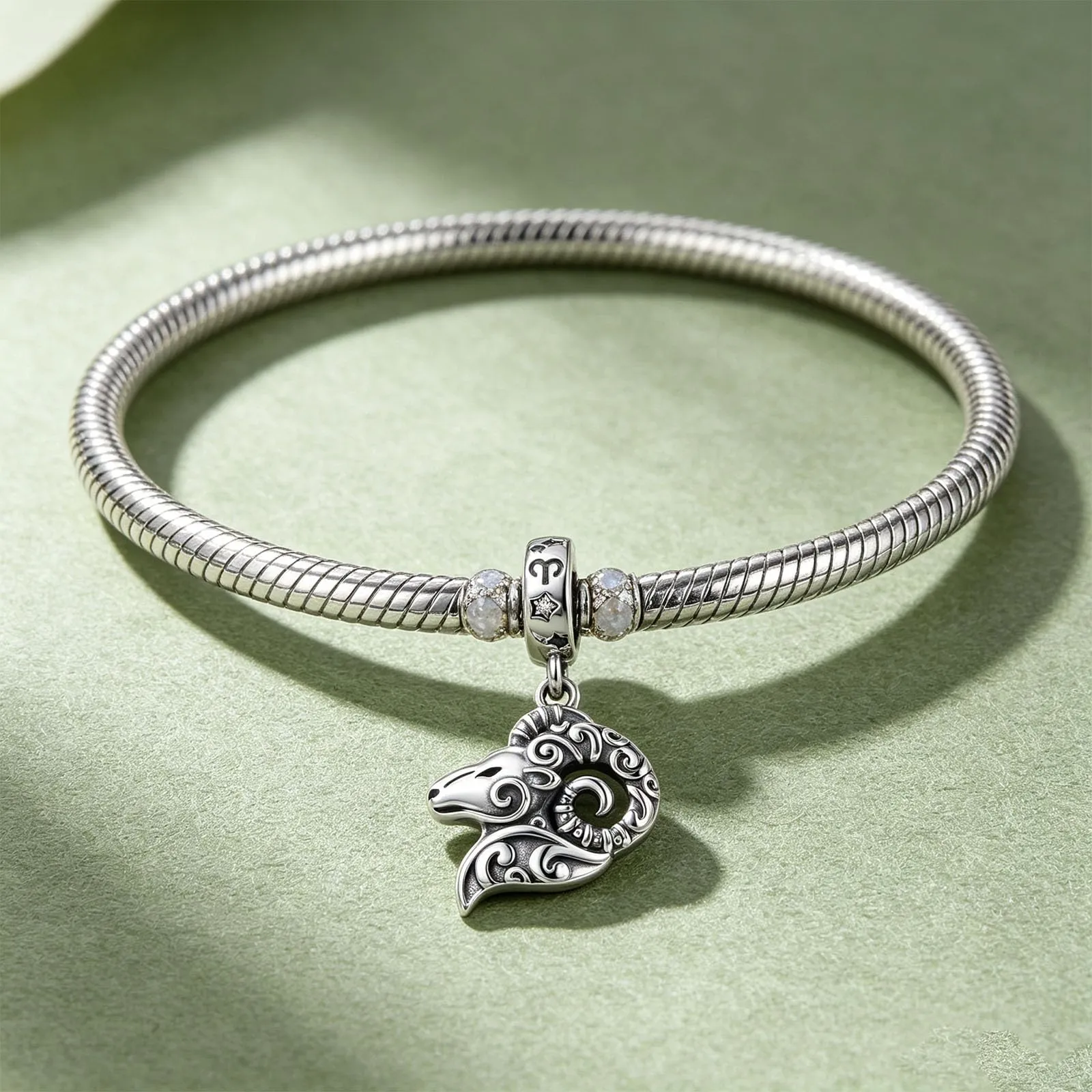 ROMANTICWORK Argento Sterling 925 koala/maialino/gatto/colibrari/bovino/manzo/leone/volpe/scimmia/teschio/tigre/panda rosso per braccialetti animali gioielli da donna, 13*8mm, Argento sterling - immagine 6