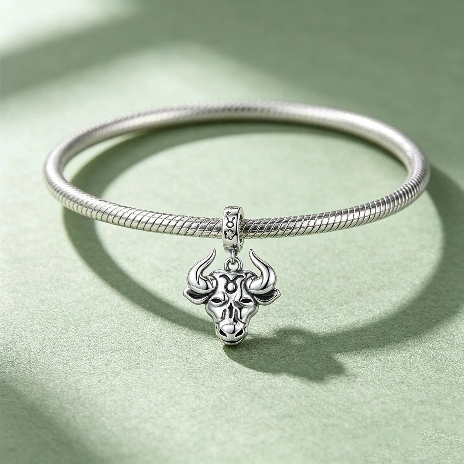 ROMANTICWORK Argento Sterling 925 koala/maialino/gatto/colibrari/bovino/manzo/leone/volpe/scimmia/teschio/tigre/panda rosso per braccialetti animali gioielli da donna, 13*8mm, Argento sterling - immagine 6