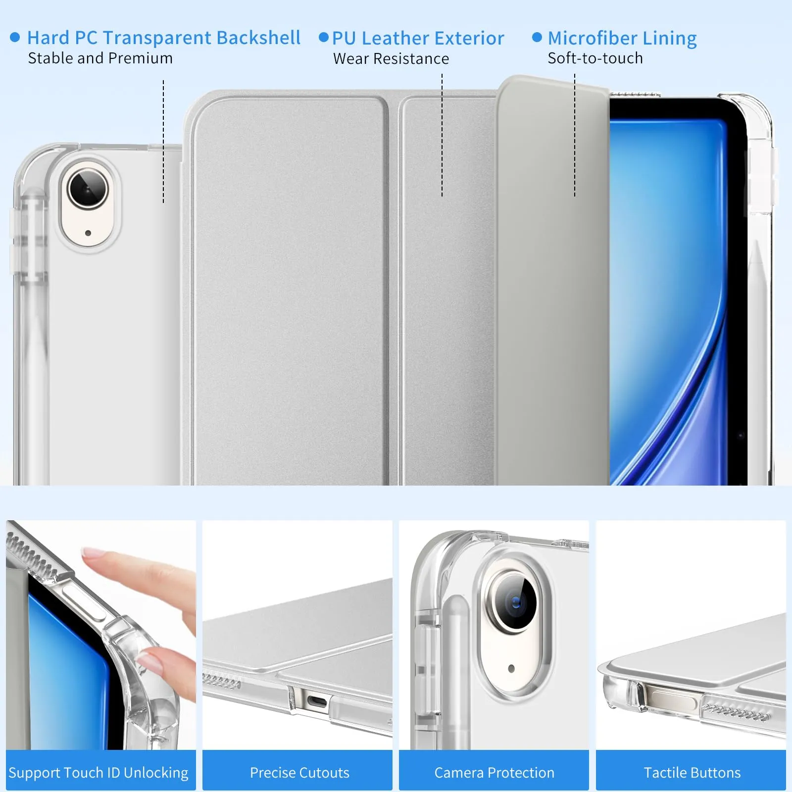 MoKo Cover per iPad Air 13 Pollici Case (M4/M3/M2) con Portapenna - immagine 3