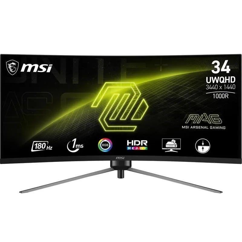 Monitor MSI MAG 345CQRDE 34" UltraWide QHD 180Hz VA Curvo 1ms G-SYNC - immagine 1