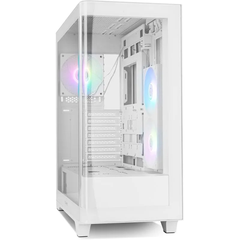 Case NOX Hummer ETHER Bianco Midi Tower Vetro Temperato USB-C Gaming - immagine 1