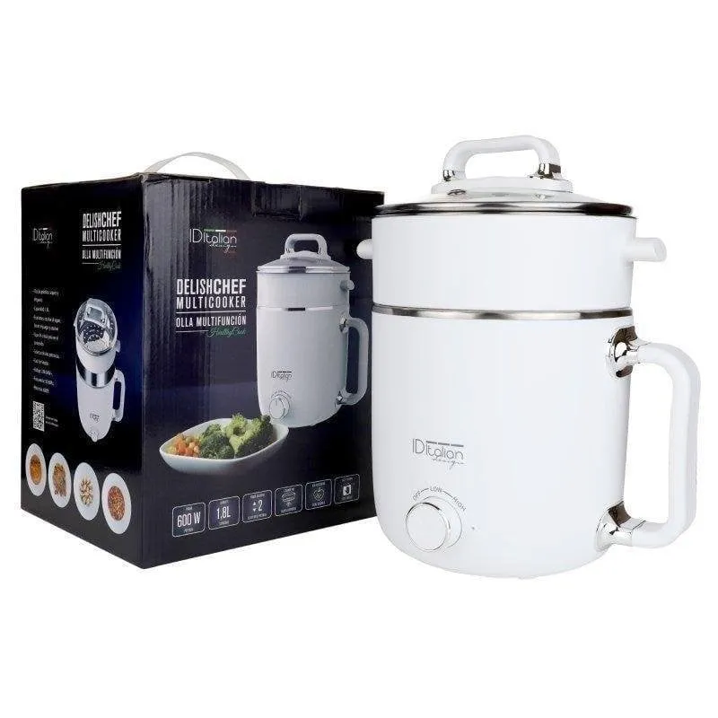 Multicooker Italian Design 1,8L Selettore 2 Potenze Coperchio Vetro 1500W - immagine 1