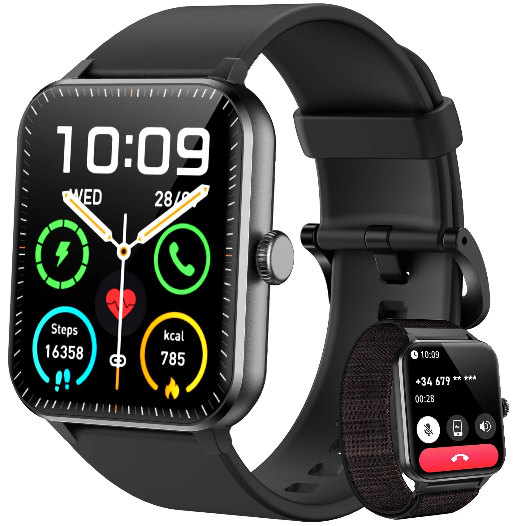 Blackview Smartwatch Uomo Donna, Effettua e Rispondi alle Chiamate,1,85'' Orologio Intelligente 100+ Modalità Sportive/Sonno/Cardiofrequenzimetro/SpO2 per Android IOS - immagine 1