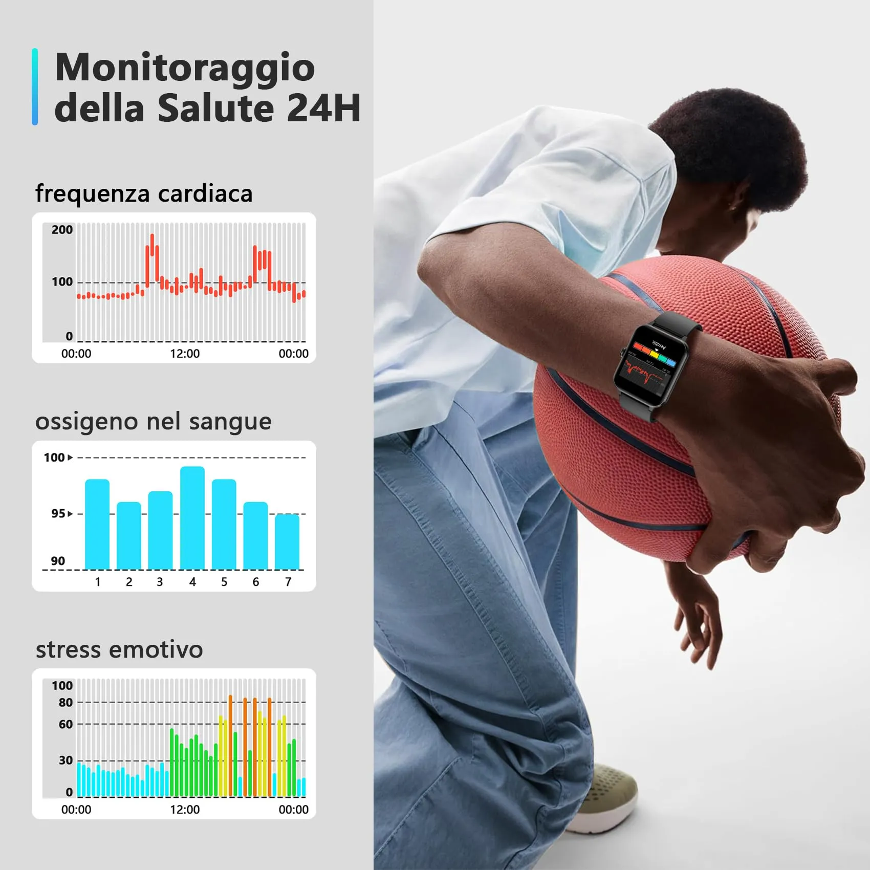 Blackview Smartwatch Uomo Donna, Effettua e Rispondi alle Chiamate,1,85'' Orologio Intelligente 100+ Modalità Sportive/Sonno/Cardiofrequenzimetro/SpO2 per Android IOS - immagine 3