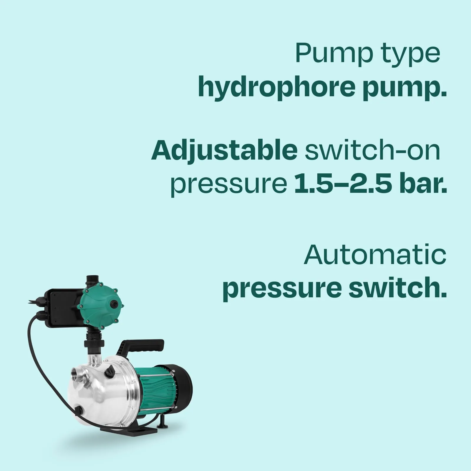 VONROC Pompa idrofora autoadescente 1300W | 5000 l/h | - immagine 4