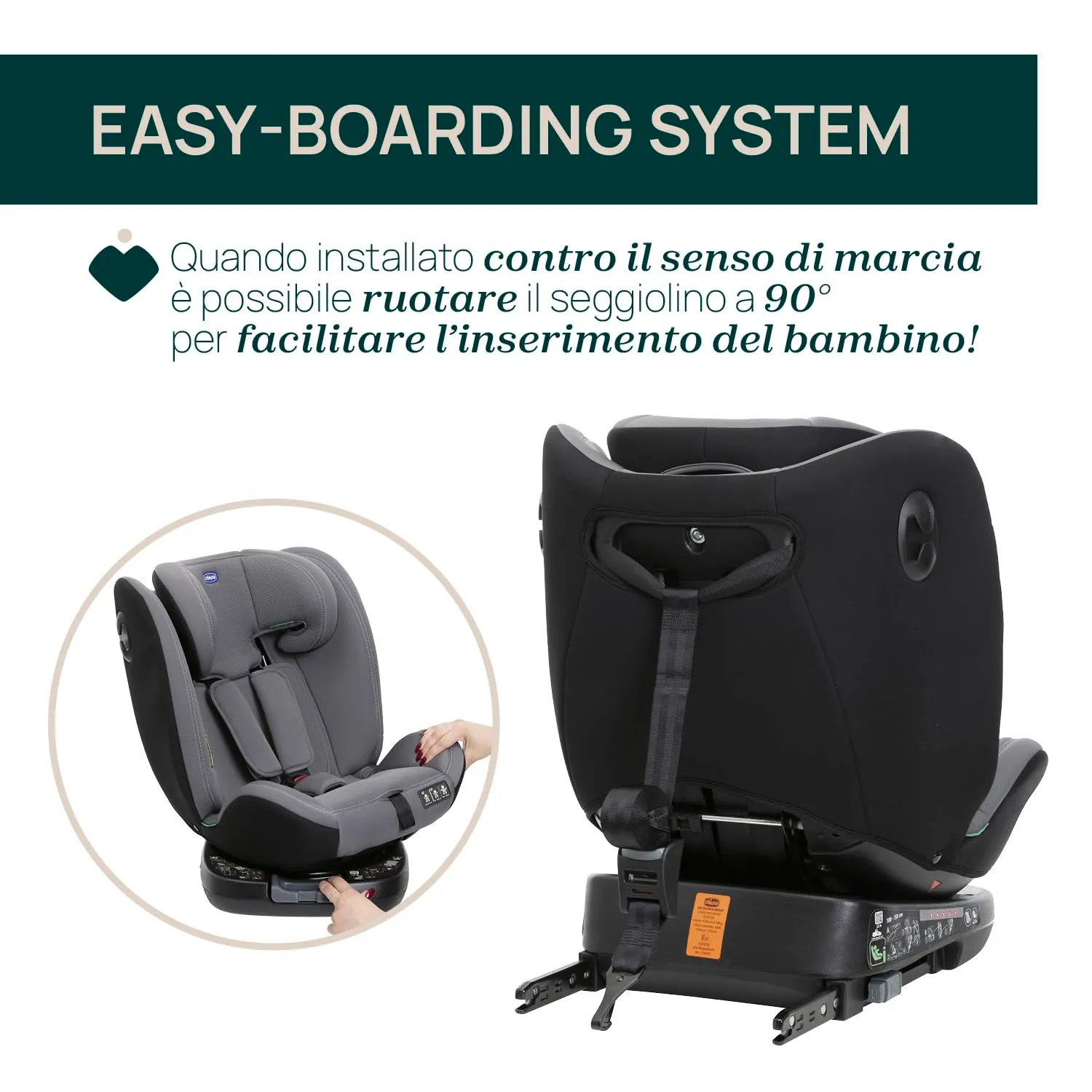 Chicco Unico Evo I-Size, Seggiolino Auto 0-36 Kg, omologato ECE R129/03, Isofix Girevole A 360° E Reclinabile, Gruppo 0+/1/2/3 Da 0 A 12 Anni - immagine 5