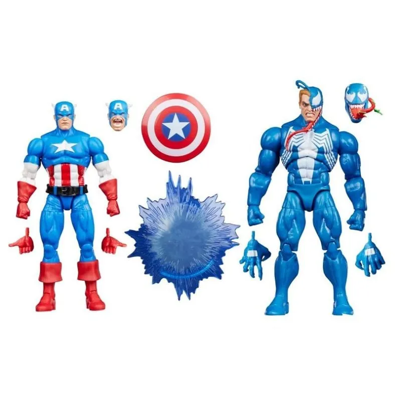 Figura Hasbro Marvel Legends Gamerverse Captain America vs Venom articolata 2 pezzi - immagine 1