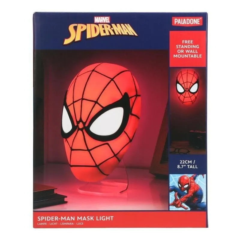Lampada da tavolo Paladone Spiderman Mask Light Rosso Bianco per adulti e bambini - immagine 1