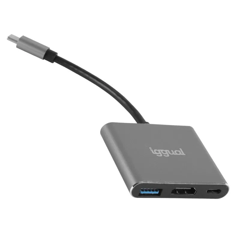Hub iggual 3 porte USB 3.2 Gen 1 4K HDMI Type-C 100W Alluminio - immagine 1