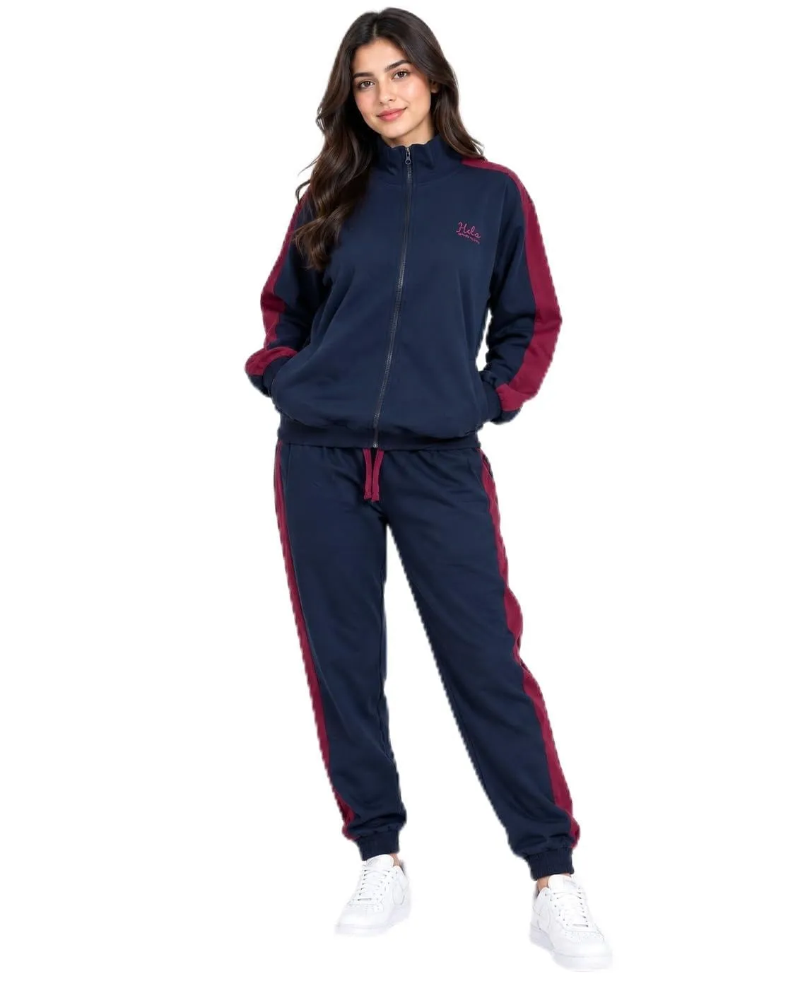 GX GARGIX Tuta Donna Invernale 2 Pezzi in Cotone, Felpa con Zip e Pantaloni Jogger, Completo Sportivo Donna con Tasche Alla Giacca, Polsini Elasticizzati - immagine 1