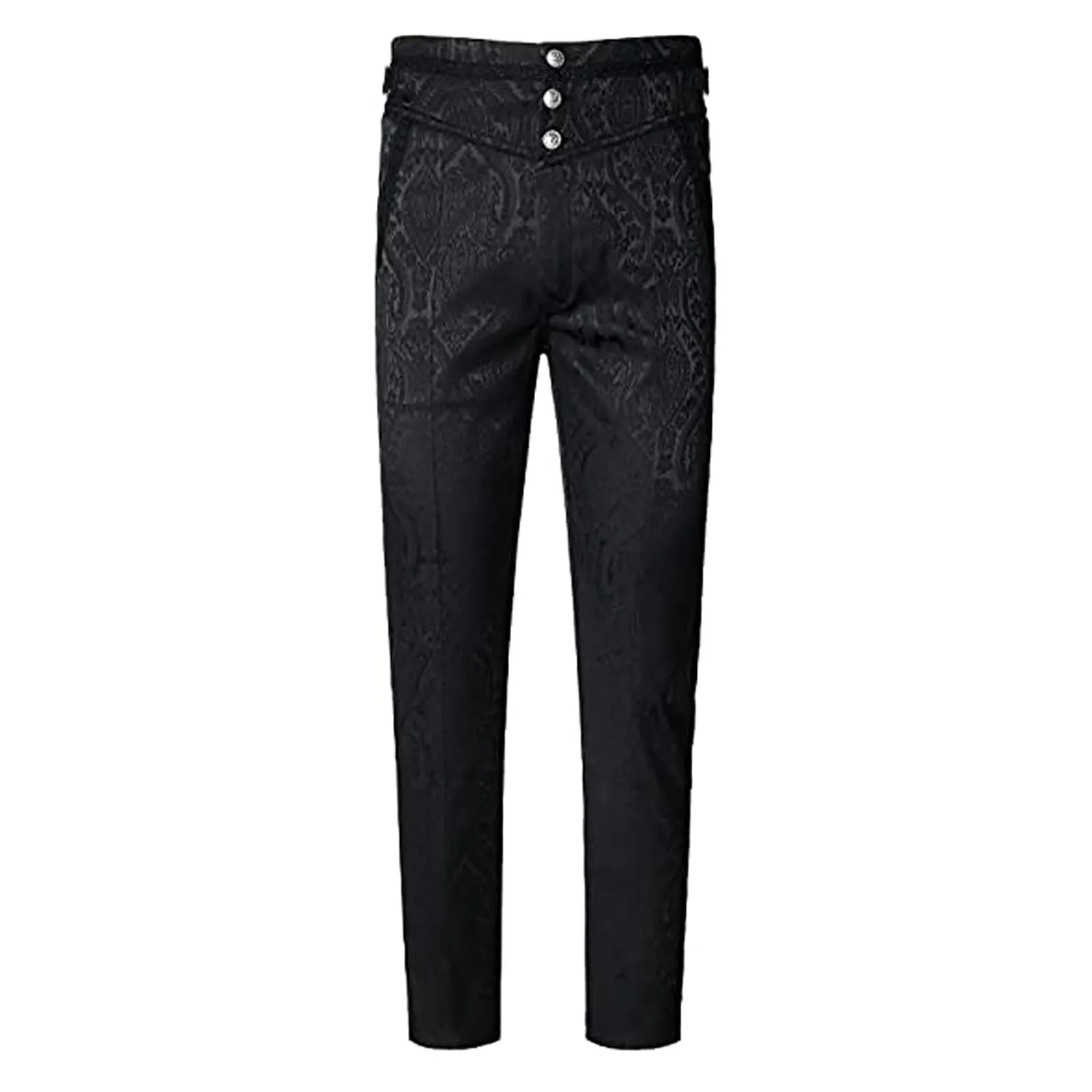 Pantaloni lunghi da uomo, stile gotico, stile vittoriano, per il tempo libero, medievali, carnevale, Nero , XL - immagine 3