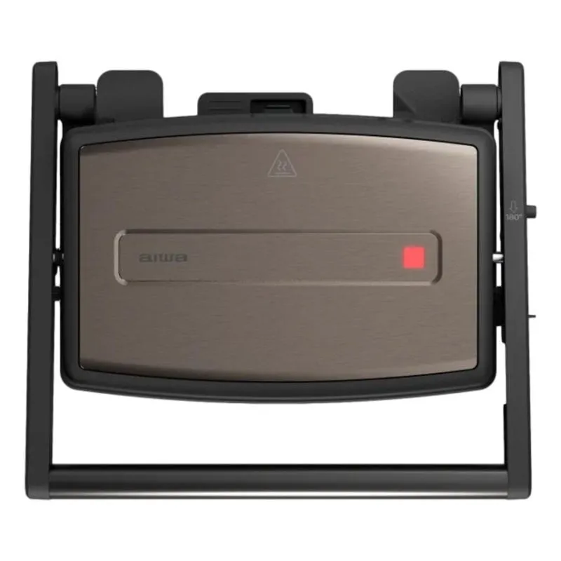 Sandwichiera Aiwa KAMADO acciaio inox 1500W piastre rimovibili termostato - immagine 1