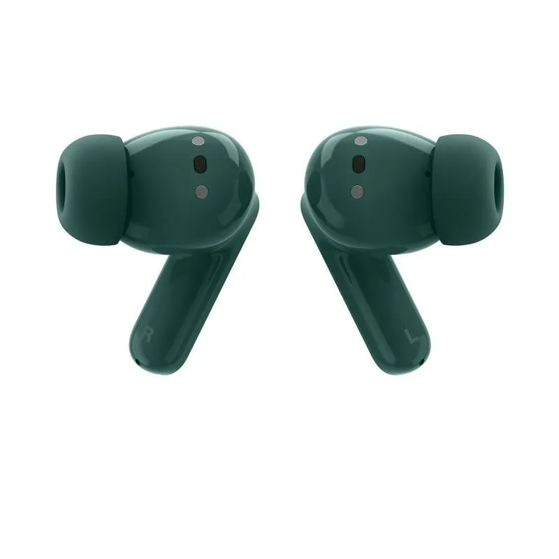 Auricolari Motorola Moto Buds Bass wireless Bluetooth con Cancellazione Attiva Rumore, triplo microfono, impermeabili, colore verde - immagine 1
