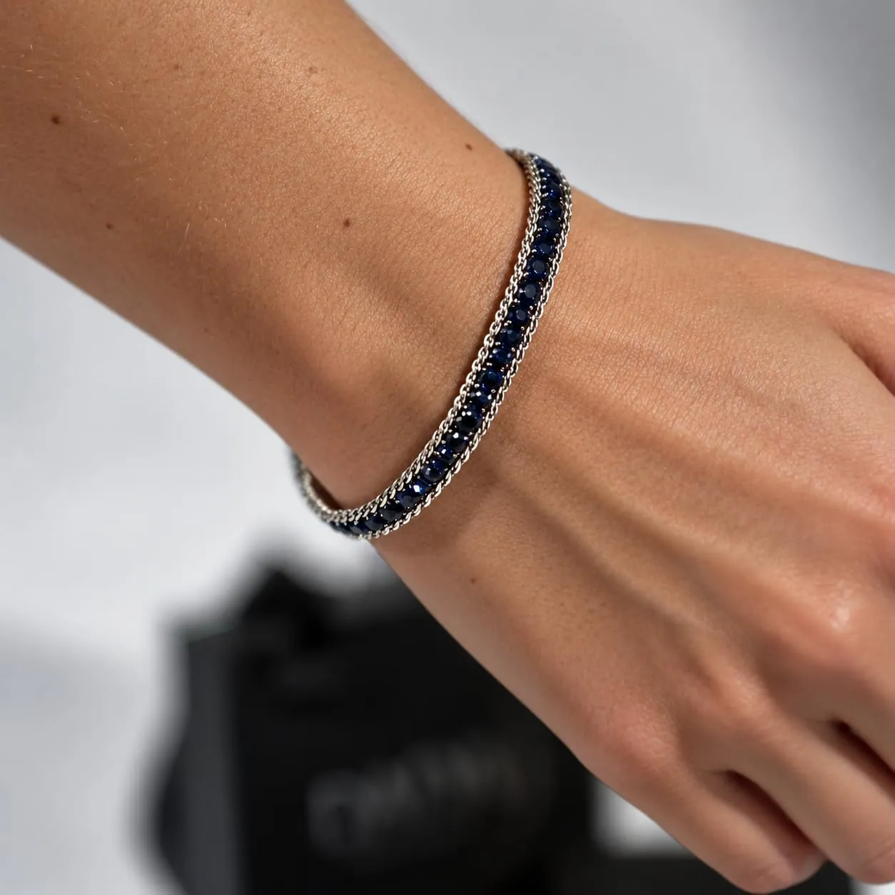 Dada Gioielli Bracciale Tennis e Grumetta Acciaio Inossidabile (Deep Blue) - immagine 5