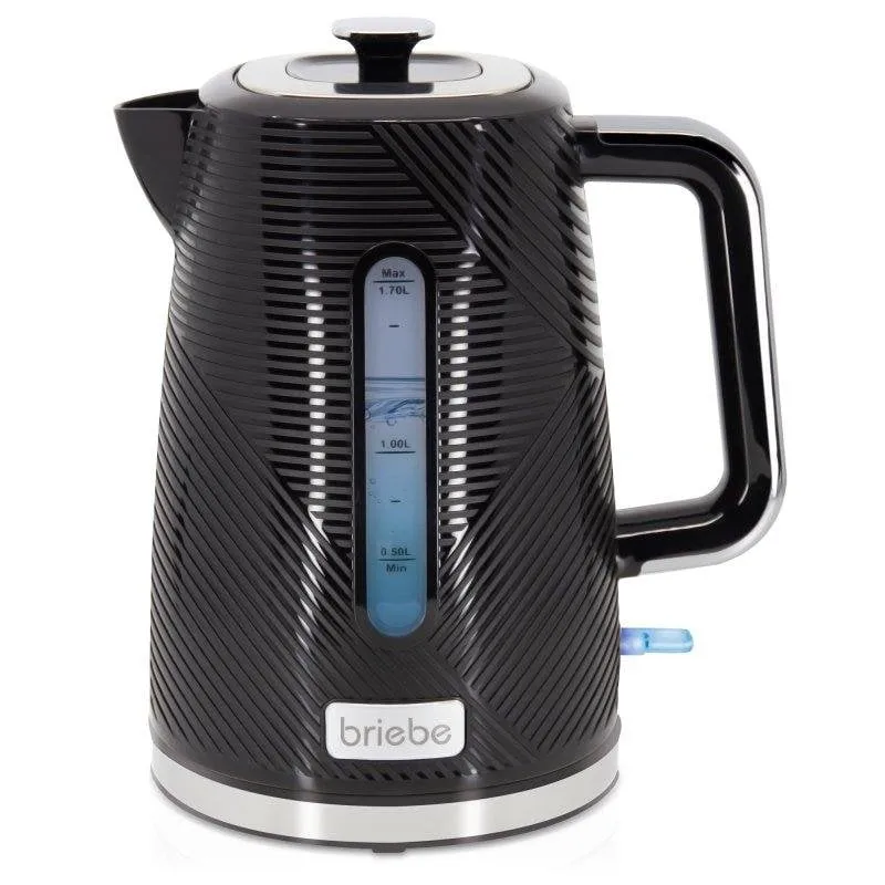 Bollitore elettrico Briebe KT1168BLK 1,7L 2200W acciaio inox nero cordless - immagine 1