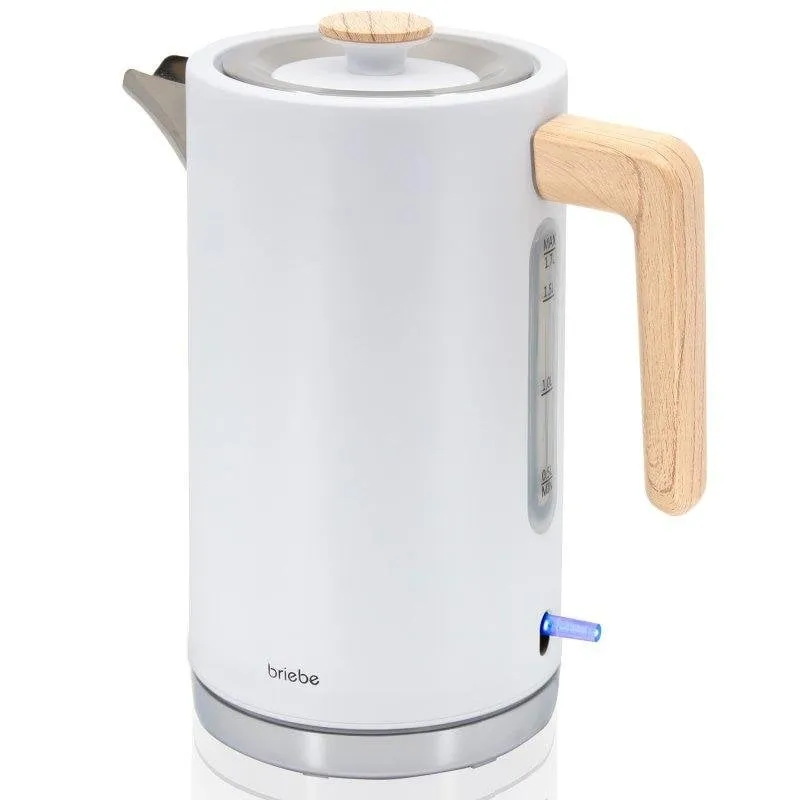 Bollitore elettrico Briebe KT1165WHT 1,7L 2200W Acciaio Inox Nordic Design Bianco - immagine 1
