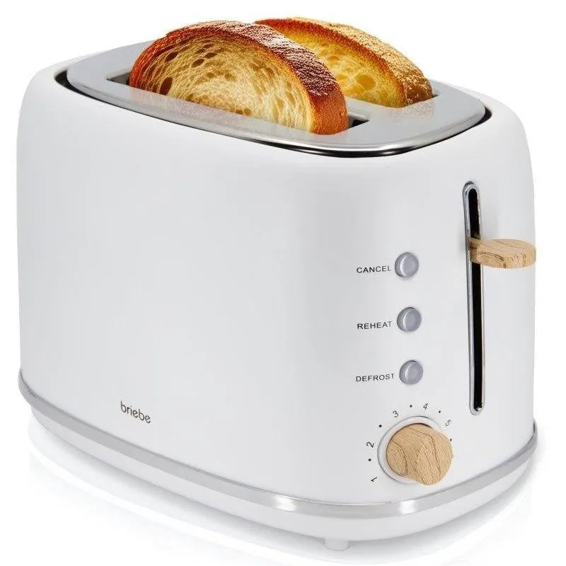 Tostapane Briebe TA1166WHT 2 fessure larghe 870 W 6 livelli Bianco - immagine 1