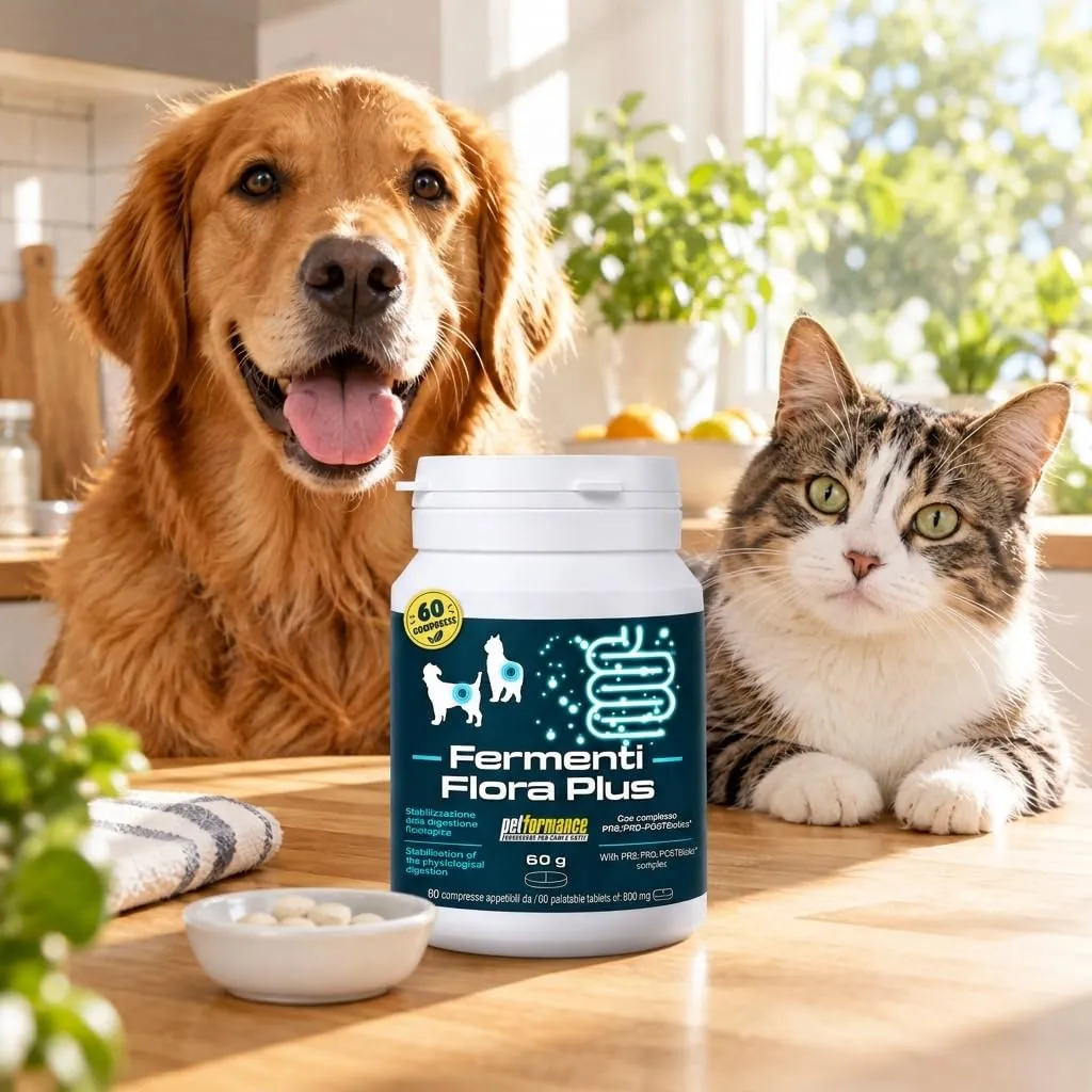 Probiotici per Cani e Gatti FERMENTIFLORA PLUS, Fermenti Lattici Cane, Probiotici Cane Prurito e Funzione Digestiva, Fermenti Latitici Gatto Intestinali e Allergie- 60cps - immagine 7