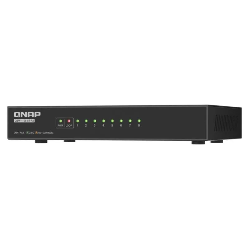 Switch QNAP QSW-1108-8T-R2 8 Porte 2.5G Ethernet Desktop Fanless - immagine 1