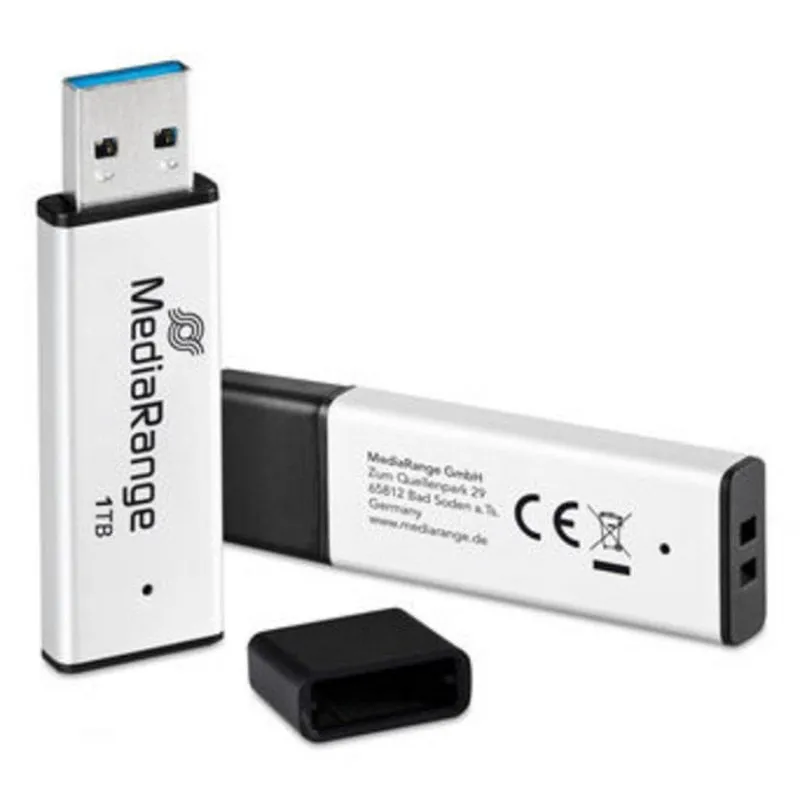 Unità flash USB MediaRange MR1905-1 1TB USB 3.2 Gen 1 400MB/s Nero Argento - immagine 1