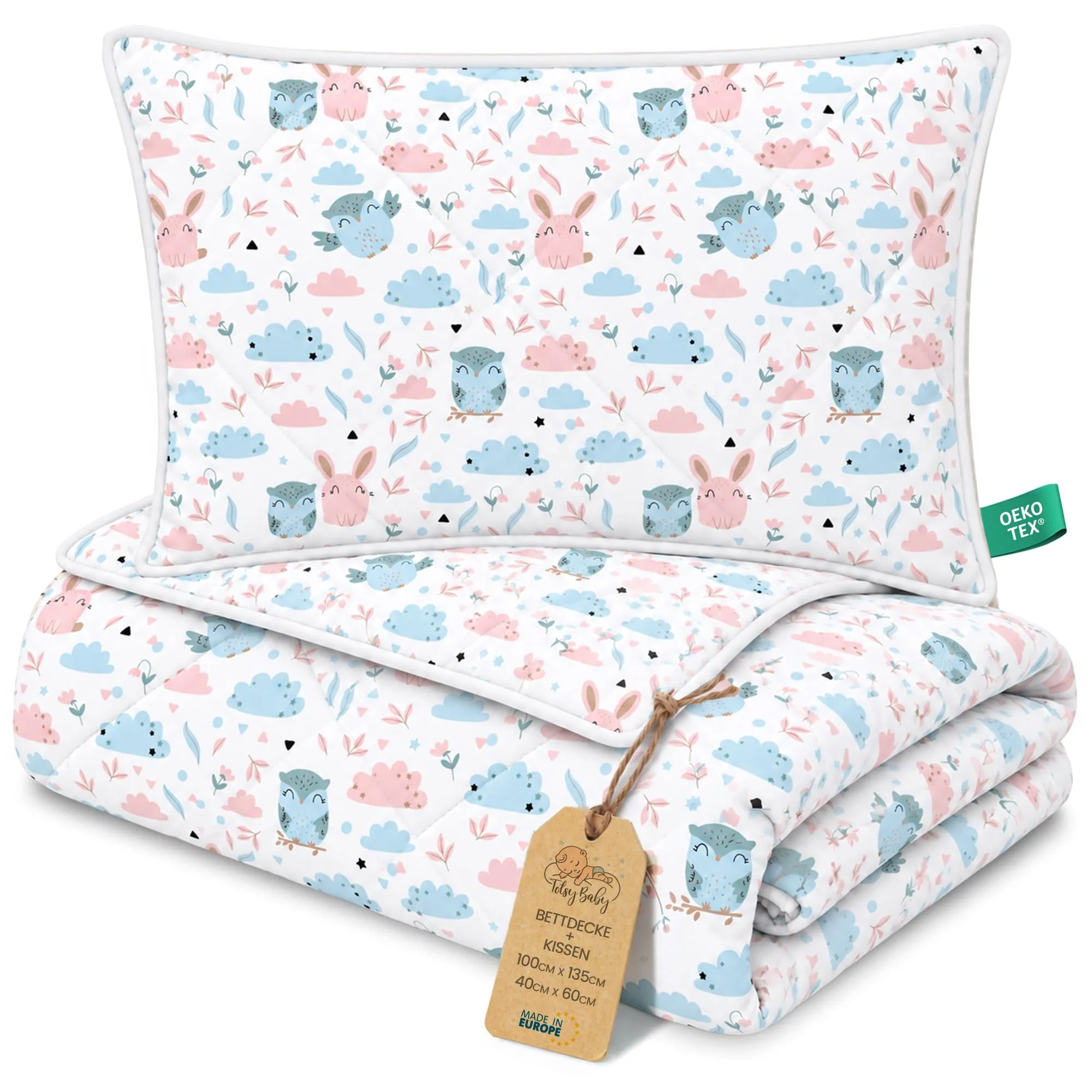 Piumino lettino senza federa cotone Set coperta cuscino culla - immagine 1