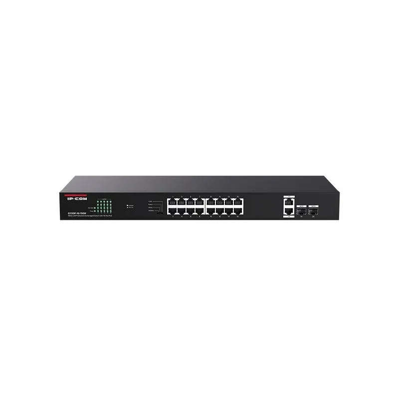 Switch IP-COM Networks G1120P-16-150W Gigabit PoE 18 porte Unmanaged 1U Rack - immagine 1